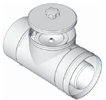 Odkouření kondenzační Brilon 52103111 - fasádní kontrolní T-kus přímý DN125/80, nerez